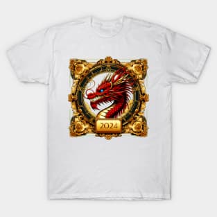 Wooden Gold Red Dragon 2024 No.3 T-Shirt